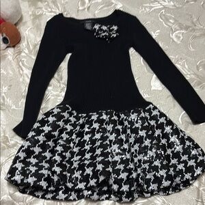 Tahari Black and White Fit and Flare Dress